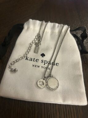 kate spade ‘Spot the Spade’ silver-tone double pendant necklace